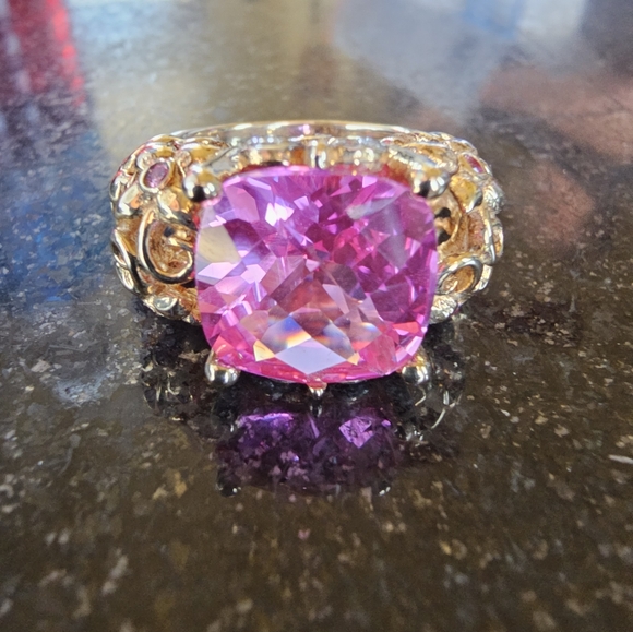 Vintage Technibond Pink Sapphire 💗 14k over Sterling Silver Sz 6! ✨️ - Picture 12 of 15